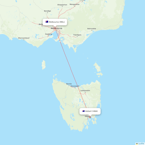 Jetstar flights between Melbourne and Hobart