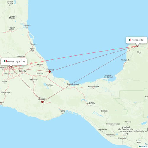 Aeromexico flights between Mexico City and Merida