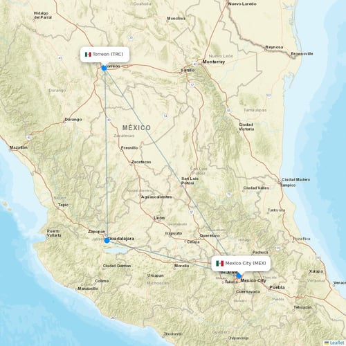Aeromexico flights between Mexico City and Torreon