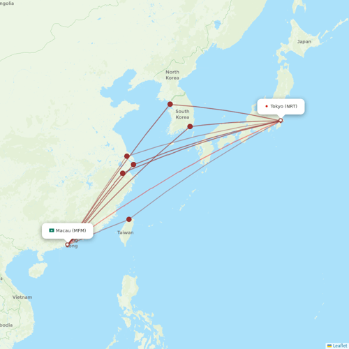 Air Macau flights between Macau and Tokyo