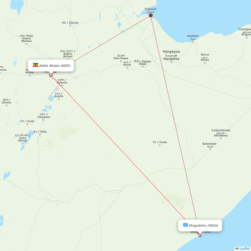 Kenn Borek Air flights between Mogadishu and Addis Ababa