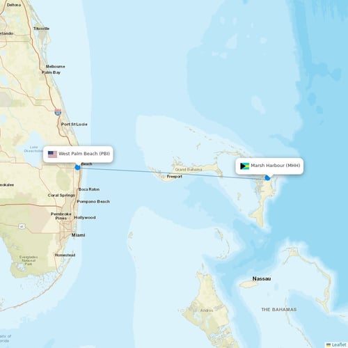 Bahamasair flights between Marsh Harbour and West Palm Beach