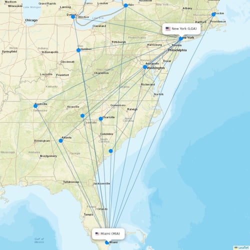 American Airlines flights between Miami and New York
