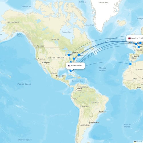 Virgin Atlantic flights between Miami and London