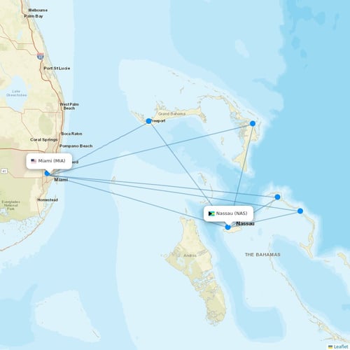 Bahamasair flights between Miami and Nassau