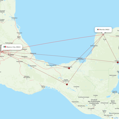 Volaris flights between Merida and Mexico City