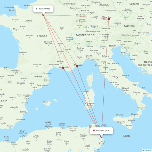 Transavia France flights between Monastir and Paris