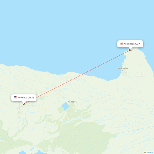 Southern Airways Express flights between Hoolehua and Kalaupapa