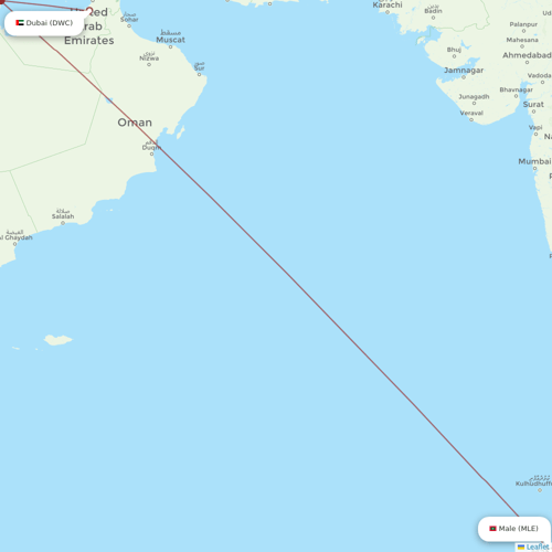 ZanAir flights between Male and Dubai
