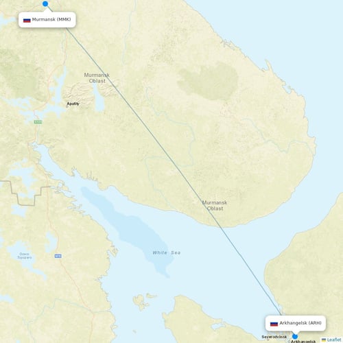 Severstal Aircompany flights between Murmansk and Arkhangelsk