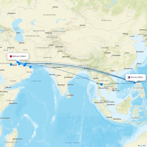 Gulf Air flights between Manila and Bahrain