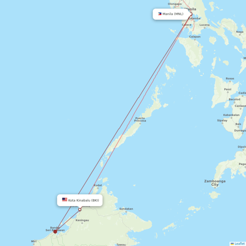 Philippines AirAsia flights between Manila and Kota Kinabalu