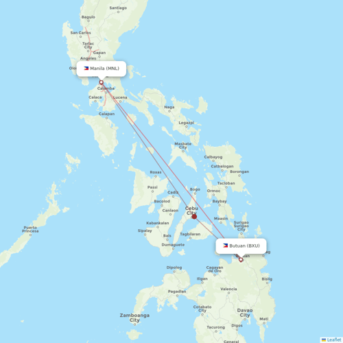 Cebu Pacific Air flights between Manila and Butuan