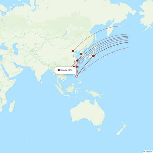 Philippine Airlines flights between Manila and Los Angeles