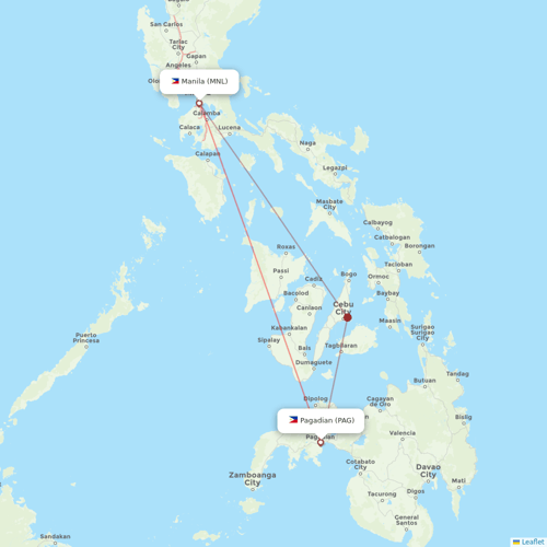 Cebu Pacific Air flights between Manila and Pagadian