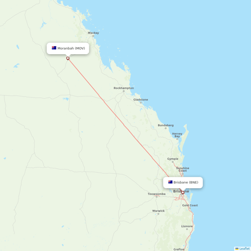 Alliance Airlines flights between Moranbah and Brisbane