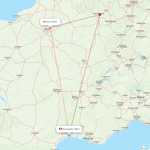 Air France flights between Montpellier and Paris