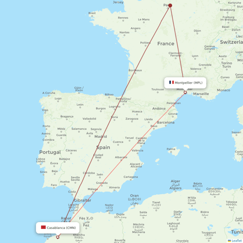 Air Arabia Maroc flights between Montpellier and Casablanca