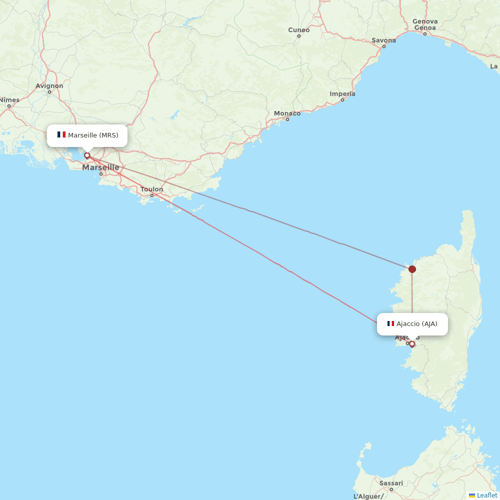 Air Corsica flights between Marseille and Ajaccio