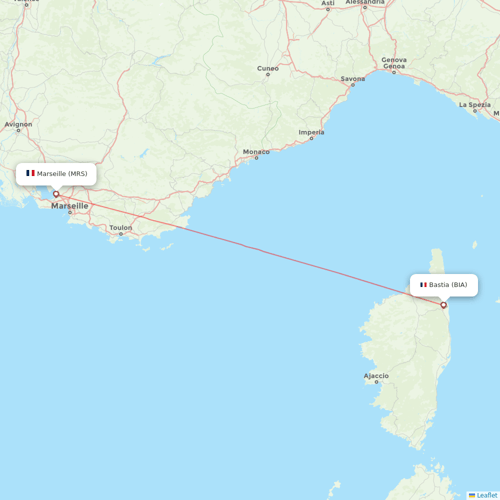 Air Corsica flights between Marseille and Bastia
