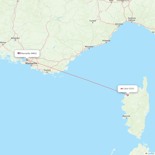 Air Corsica flights between Marseille and Calvi