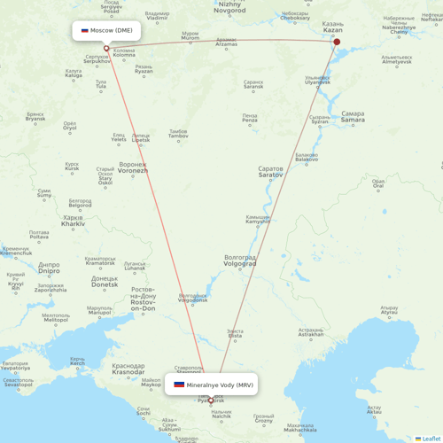 Ural Airlines flights between Mineralnye Vody and Moscow