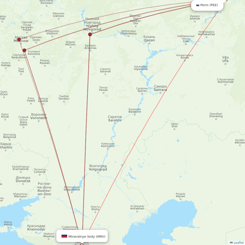 Azimuth Airlines flights between Mineralnye Vody and Perm