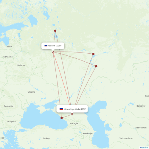 Aeroflot flights between Mineralnye Vody and Moscow