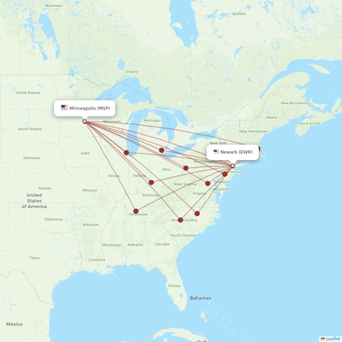 Sun Country Airlines flights between Minneapolis and New York