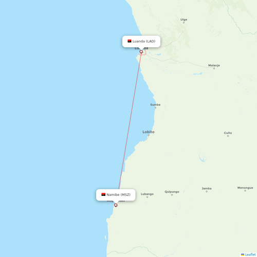 TAAG flights between Namibe and Luanda