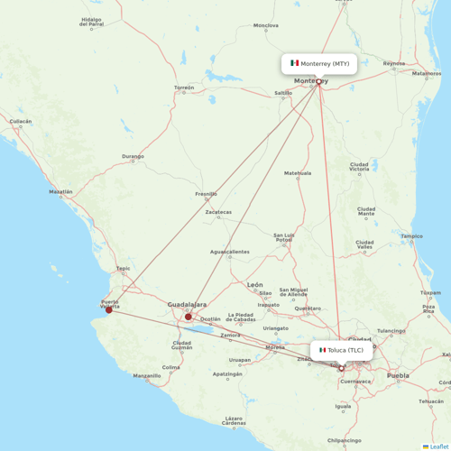 VivaAerobus flights between Monterrey and Toluca