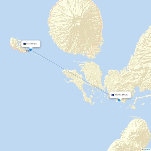 Solomon Airlines flights between Munda and Gizo