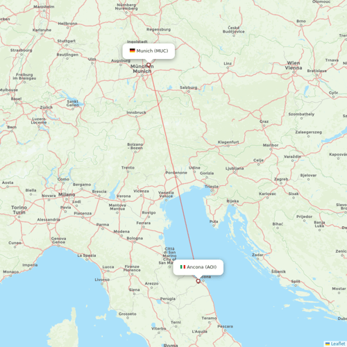 Air Dolomiti flights between Munich and Ancona
