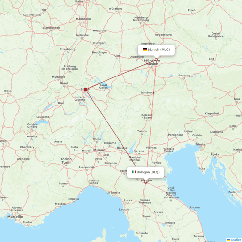 Air Dolomiti flights between Munich and Bologna