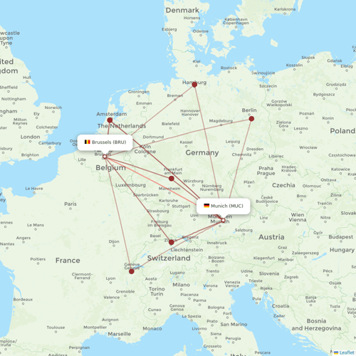 Brussels Airlines flights between Munich and Brussels