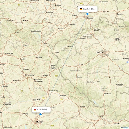Lufthansa flights between Munich and Dresden