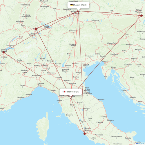 Air Dolomiti flights between Munich and Florence
