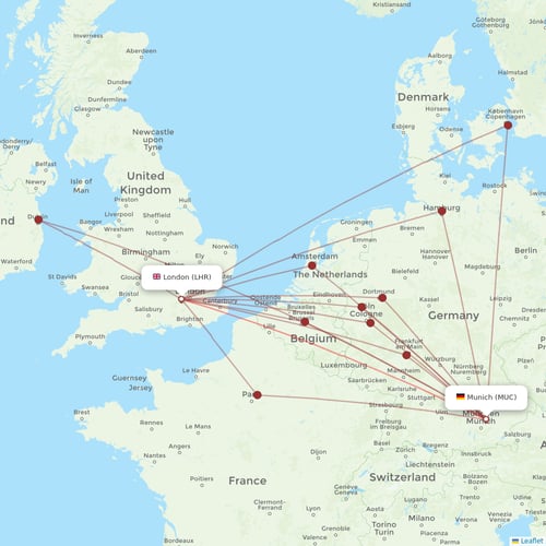 Lufthansa flights between Munich and London
