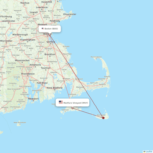 Cape Air flights between Martha's Vineyard and Boston