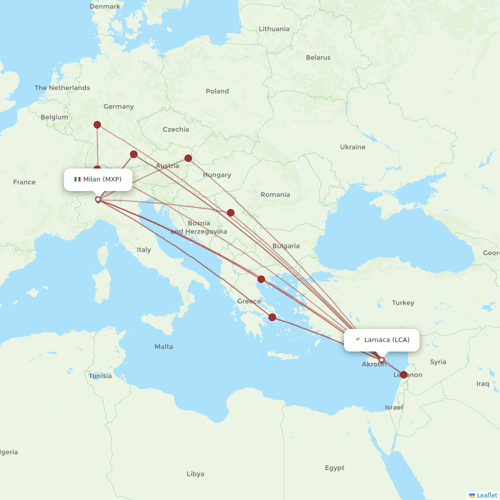 Charlie Airlines flights between Milan and Larnaca