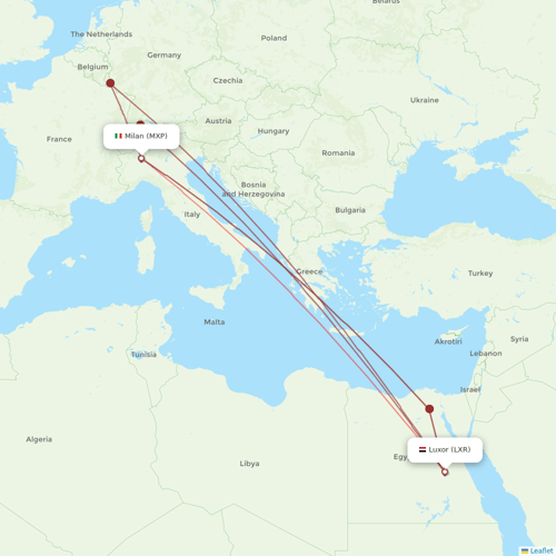 Neos flights between Milan and Luxor