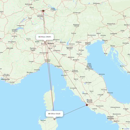 easyJet flights between Milan and Olbia