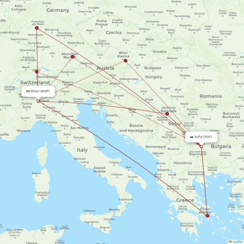 Bulgaria Air flights between Milan and Sofia