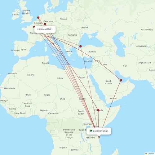 Neos airline routes (NO) 2024, map - Flight Routes