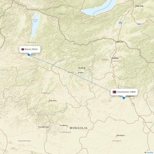 Miat - Mongolian Airlines flights between Moron and Ulaanbaatar