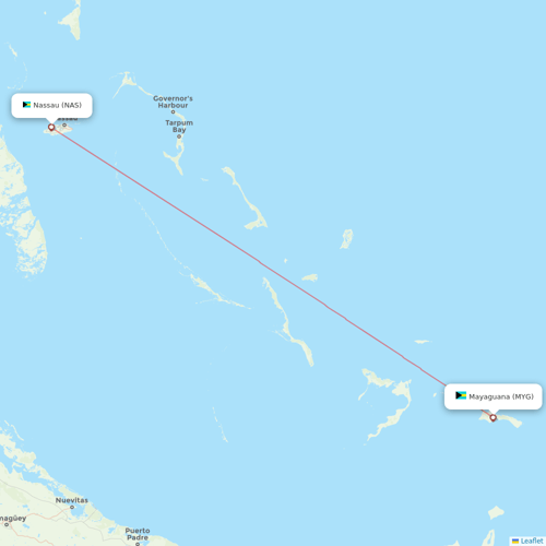 Bahamasair flights between Mayaguana and Nassau