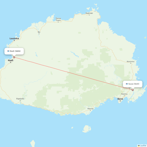 Fiji Airways flights between Nadi and Suva