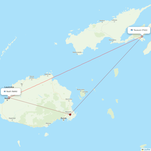 Fiji Airways flights between Nadi and Taveuni