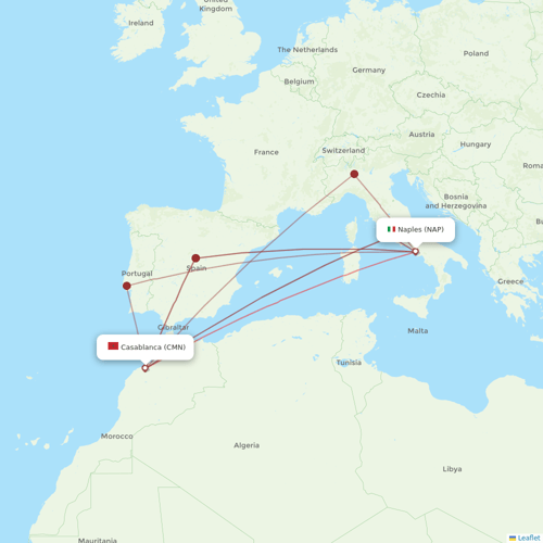 Air Arabia Maroc flights between Naples and Casablanca