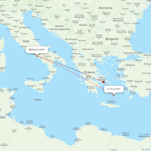Volotea flights between Naples and Thira